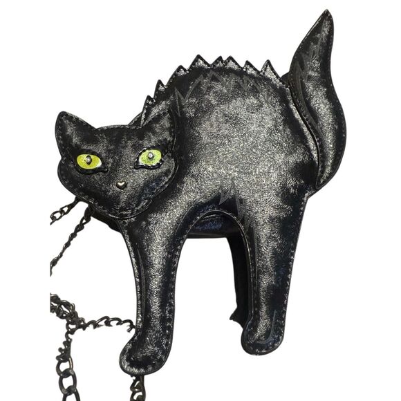 Betsey Johnson Black Scaredy Cat Crossbody Halloween Purse Alt - Picture 1 of 11